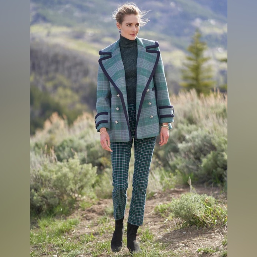 Zimmerman Velia Olive Check Pant (S), New with tags